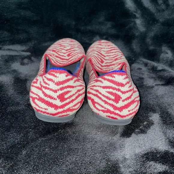 Rothy’s Girl Size 4 Red Cream Zebra Loafers Retired Color - Limited - Picture 7 of 7
